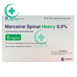 Marcaine Spinal Heavy Inj 0.5% 4ml - Thuốc gây tê trong sản khoa