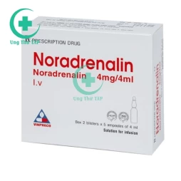 Noradrenalin 4mg/4ml - điều trị tụt huyết áp, kèo dài gây tê
