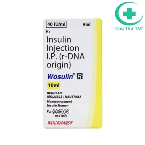 Wosulin-R 40IU/ml 10ml Wockhardt - Điều trị bệnh đái tháo đường