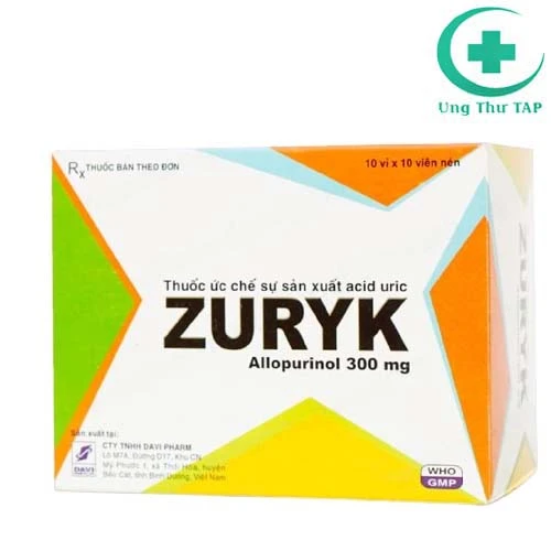 Zuryk 300mg - Thuốc điều trị các bệnh như gout và sỏi thận